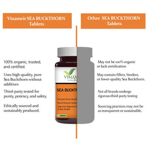 Vinamrit Sea Buckthorn Tablets for Skin, Immunity & Hair Growth – Natural Supplement 60 Tablet - VINAMRIT