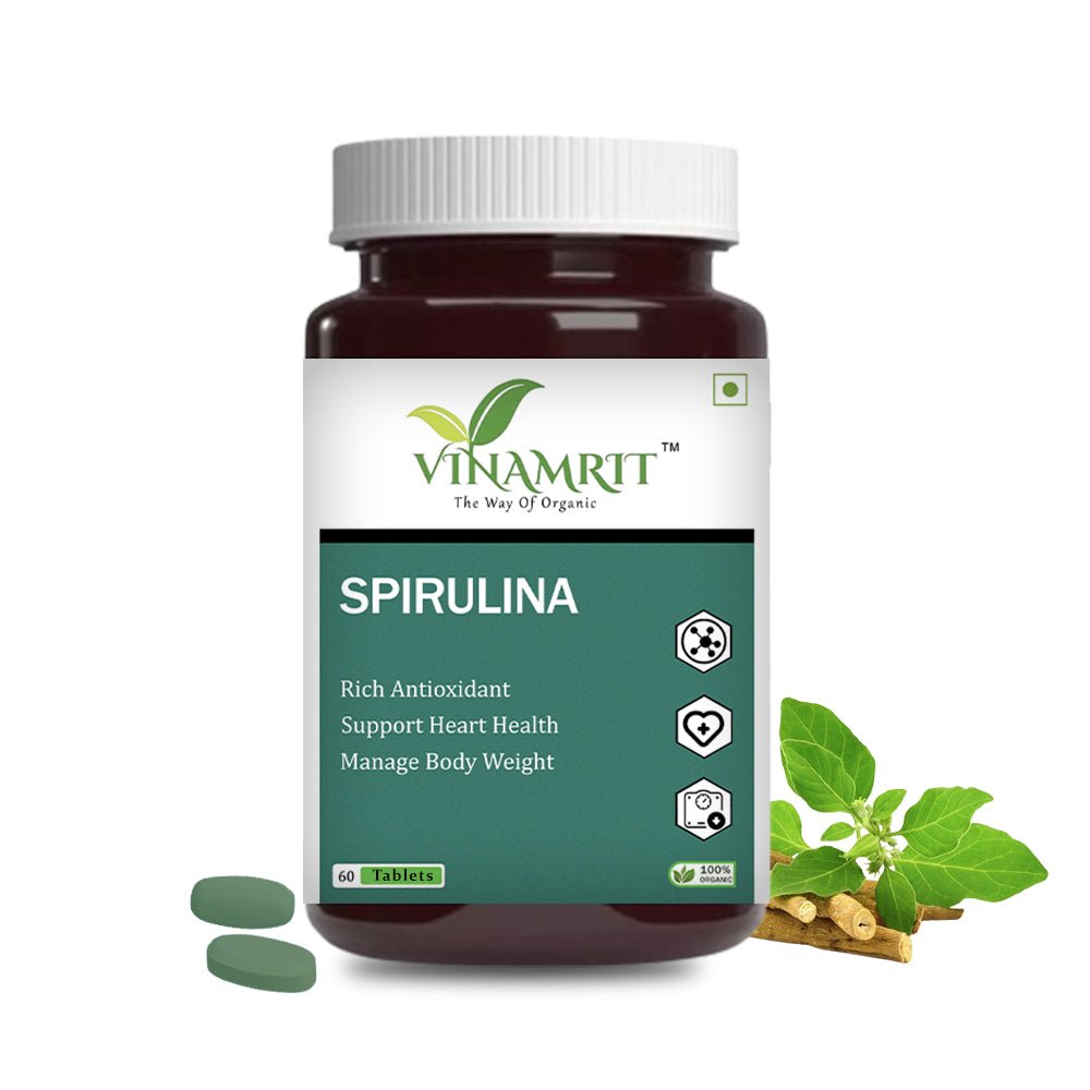 Vinamrit Spirulina 2000MG |Green Superfood for Weight Management - 60 Tablet - VINAMRIT