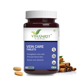 Vinamrit Varicose Veins Care Tablet: Ayurvedic Solution for Varicose Veins & Spider Veins | 30Tablets - VINAMRIT